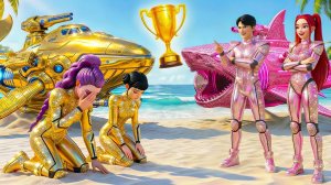 Золотая семья против Розовой семьи!! Супер Мультики для детей. Детские мультики для малышей