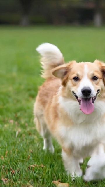 Счастливый щенок гуляет по парку #собаки #щенки #приключения