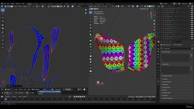 Cyborg Hard Surface Character Creation in Blender (7) 9 - Unwrap Glute Armor, Cables & Helmet