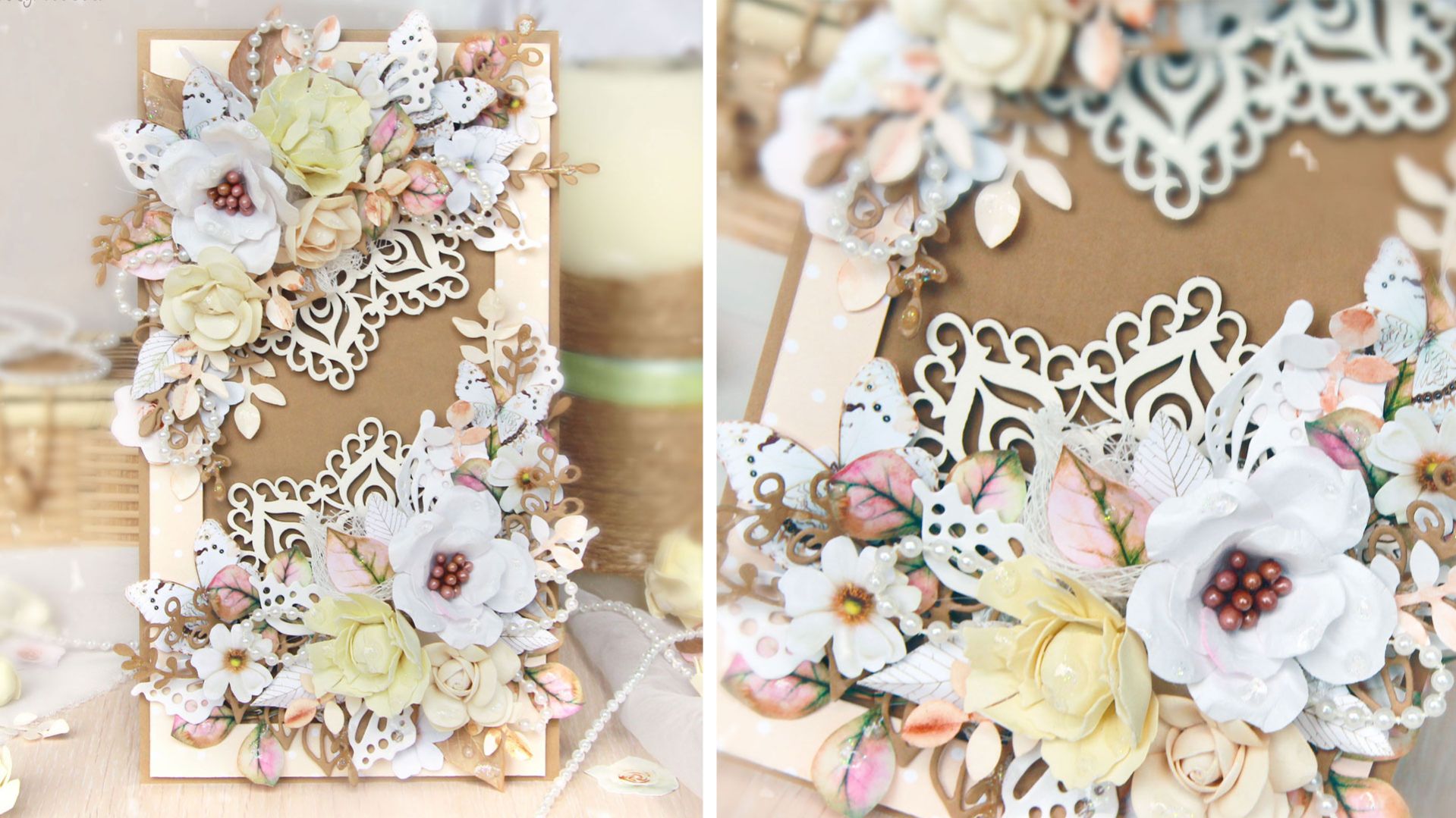 Цветочная открытка с цветами из фоамирана 😍 Открытка своими руками на День рождения или 8 Марта🌸