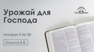 «Урожай для Господа» | Матфея 9:36-38 | Лизунов В.В. | 27.03.26