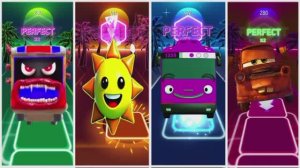 Автобус Тайо против Паровозика Томаса, Пожирателя Автобусов и Молнии Маккуина — Тайлс Хоп Битва