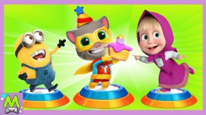 Маша против Миньонов и Говорящего Тома.Догонялки Наперегонки Героев Мультиков.Кто Быстрее