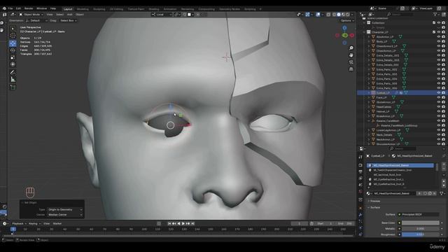 Cyborg Hard Surface Character Creation In Blender (7) 13 - Eyes Setup 1
