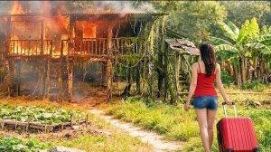 После пожара в доме молодая женщина восстановила свой бамбуковый дом. Удивительное преображение