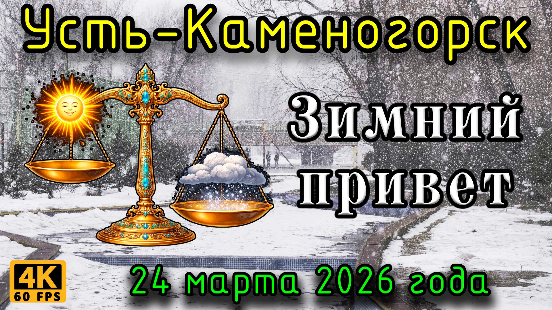 Зимний привет. Усть-Каменогорск, 24 марта 2026 года.