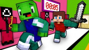 Джей Джей Ред против Майки Грина в новой игре кальмара. Майнкрафт Мультик