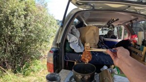 готовить курицу карааге и рыбу на задней части моего пикапа