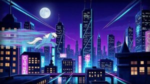 Pegasus over neon