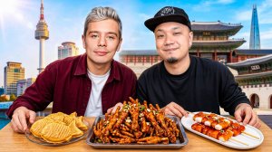 Пробуем КОРЕЙСКИЙ СТРИТФУД с Сергеем Орловым: куриные лапки, манду и пуноппан!