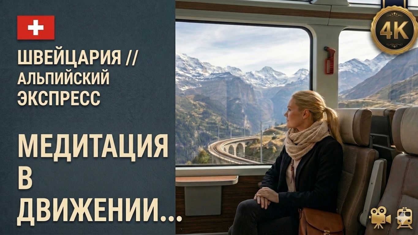Швейцария на поезде // Альпийский экспресс // Самые красивые панорамные маршруты Альп 4K