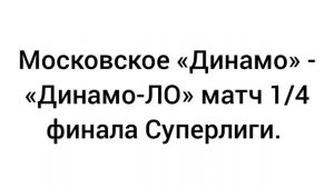 Московское «Динамо» - «Динамо-ЛО» матч 1/4 финала Суперлиги среди мужчин