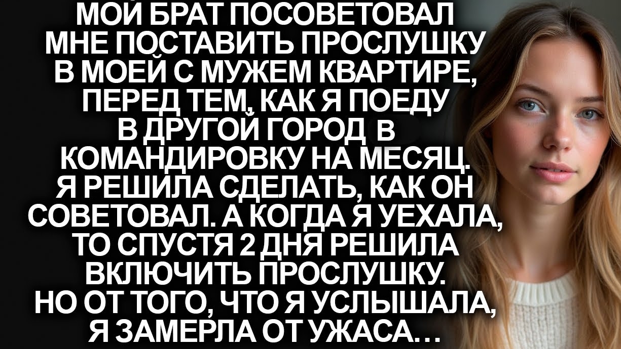 Мой брат посоветовал мне поставить прослушку в моей с мужем квартире, но когда я включила её…