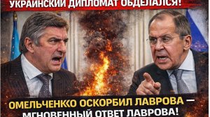 УКРАИНСКИЙ ДИПЛОМАТ ОБДЕЛАЛСЯ! Омельченко оскорбил Лаврова — Мгновенный Ответ ЛАВРОВА!E