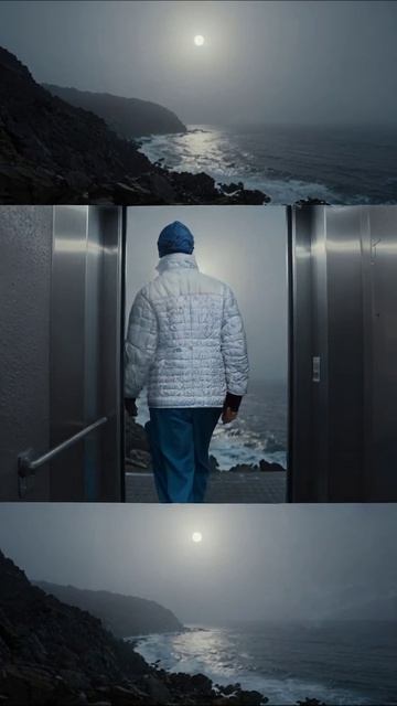 Загадочный вид на океан из лифта #природа #океан #вечер