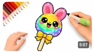 КАК НАРИСОВАТЬ МИЛЫЙ ЛЕДЕНЕЦ КАВАЙИ ПРОСТО ПОШАГОВО 🍭✨