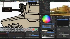 Создание 2д модели Pz 6  в Blender 4.4.3