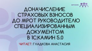 Доначисление страховых взносов до МРОТ руководителю в 1С:Камин 5.0 специализированным документом
