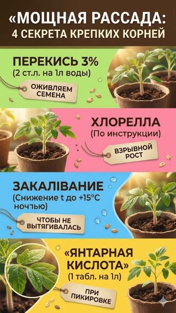 МОЩНАЯ РАССАДА 4 СЕКРЕТА КРЕПКИХ КОРНЕЙ