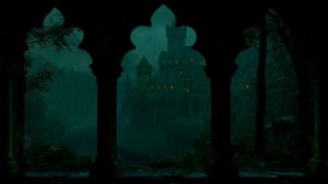 4К Сцена Для Проектора! Завораживающий Вид на Замок с Дождем и Грозой для Глубокого Сна