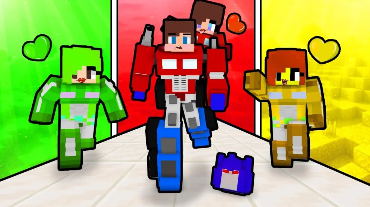 Трансформером Джей Джей управляет любимыми девочками. Майнкрафт Мультик