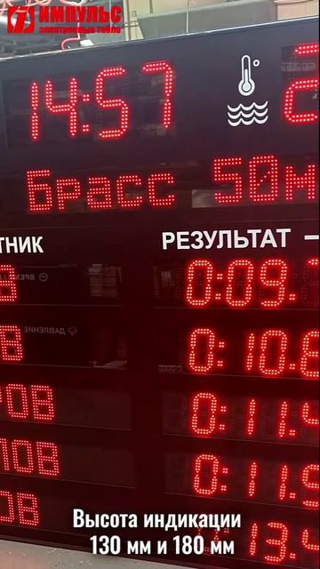 спортивное табло для плавания на 5 дорожек с автономной системой хронометража