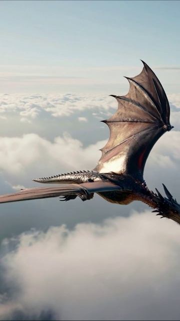Летающий дракон в облаках #дракон #фантазия #приключения