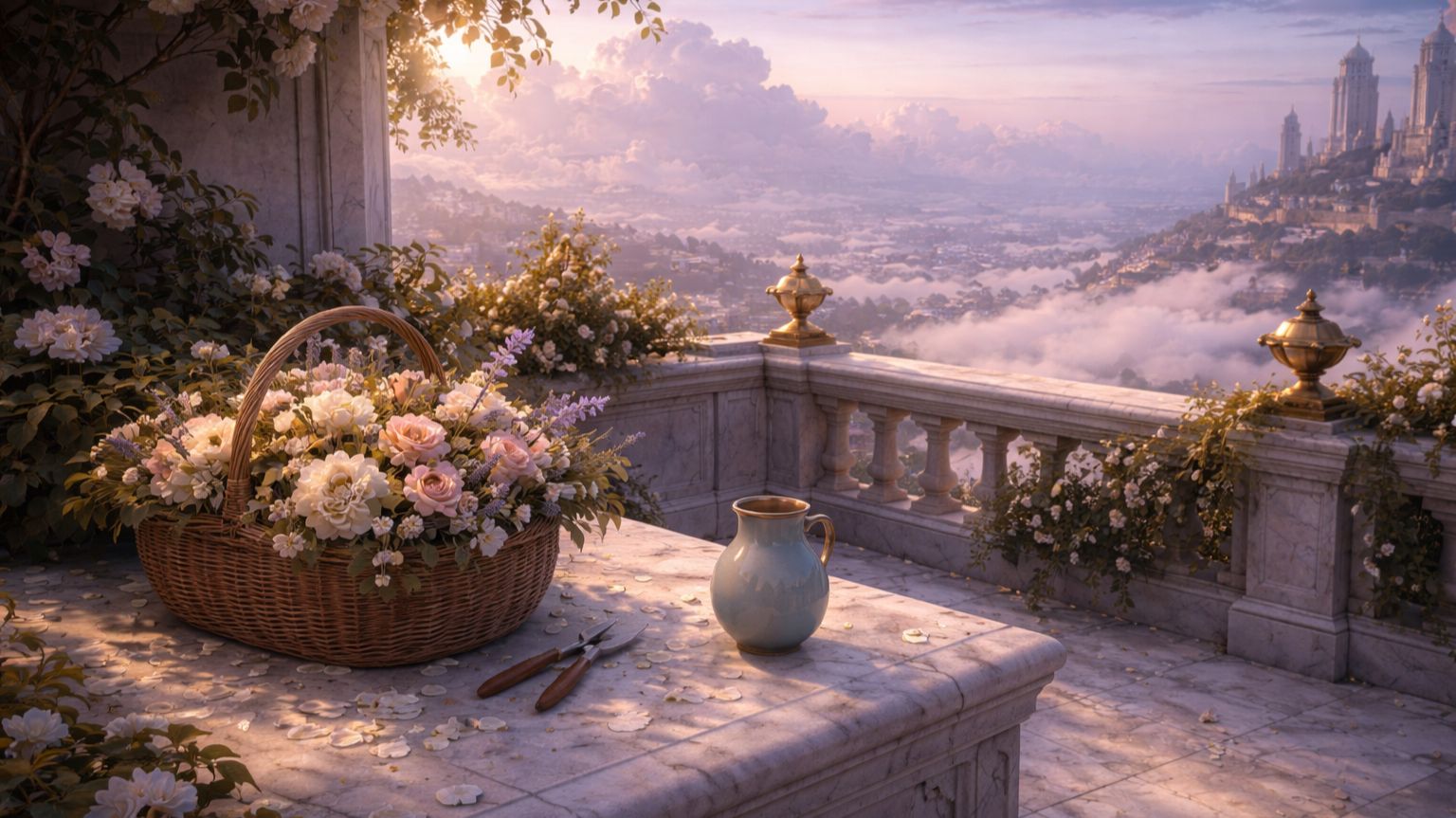 Город света и облаков | Башни ветра, сады и вечерний свет