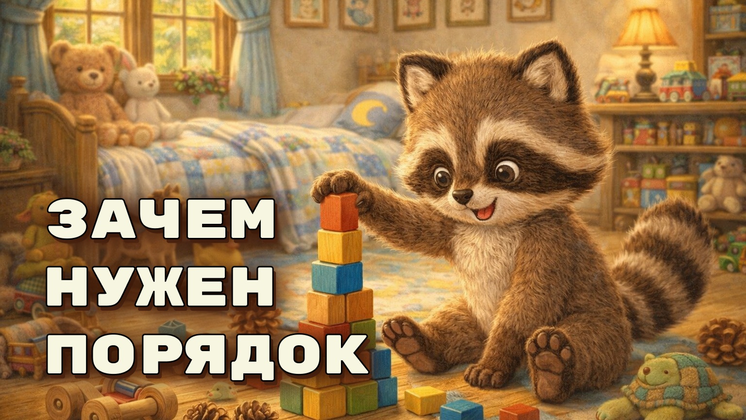 Енотик Тишка и пропавшая дудочка 🦝 Добрая сказка про порядок и уборку игрушек