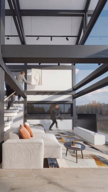 Интерьер в доме в стиле фахверк от компании «Вологодское зодчество»