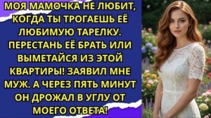 Моя мамочка не любит, когда ты трогаешь её любимую тарелку  Перестань её брать — или выметайся
