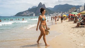 КРАСОТКИ В БИКИНИ БЕЗ СТЕСНЕНИЯ ПОКОРЯЮТ ПЛЯЖ