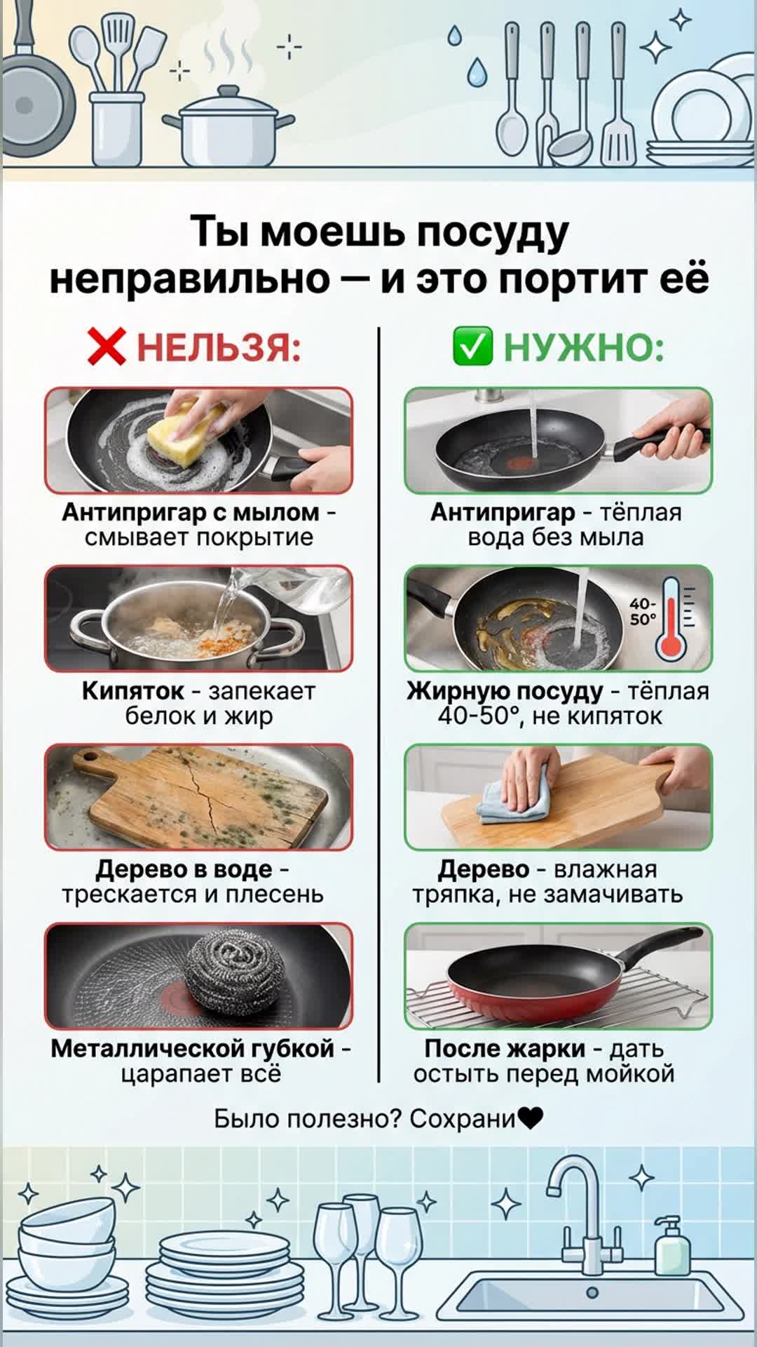 Ты моешь посуду неправильно — и это портит её