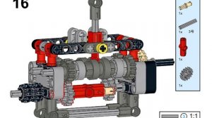 Коробка передач Лего 6ти скоростная, сборка. Lego Gearbox 6x