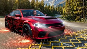 BeamNG Drive - Массивная авария с использованием шипованной ленты и столкновения автомобилей