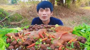 #МУКБАНГ Суп с лапшой и уткой, с соусом из морепродуктов и вкусными овощами!АСМР ЕДА НА КАМЕРУ ОБЖОР