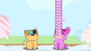 МИЛЫЕ КОТИКИ ЛОВЯТ ВКУСНЯШКИ В ИГРЕ 😺🍬🍭!!! КИСЫ ИГРАЮТ В ПОЙМАЙ СЛАДОСТЬ ПОД МУЗЫКУ! 😸😺🙀