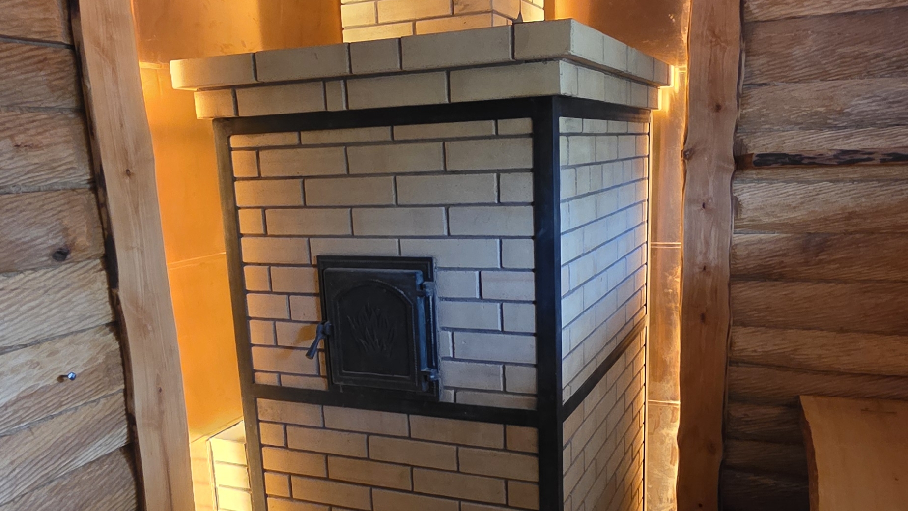 Домашняя банька с кирпичной печью по белому!