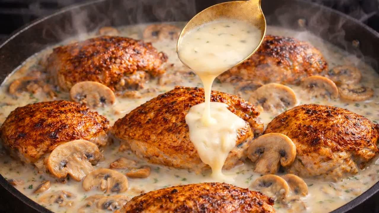 Никогда бы не подумала, что курица с грибами может быть ТАКОЙ нежной и ароматной. Курица с грибами смотреть онлайн
