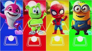 Беби Шарк против Гумми Бера, Человека-Паука и Миньона — Музыкальная Битва Тайлс Хоп