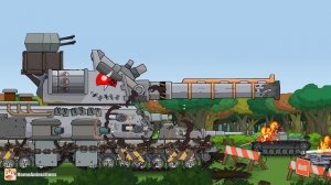 Прорыв сухопутного крейсера  Landkreuzer p1500  к Москве - Мультики про танки