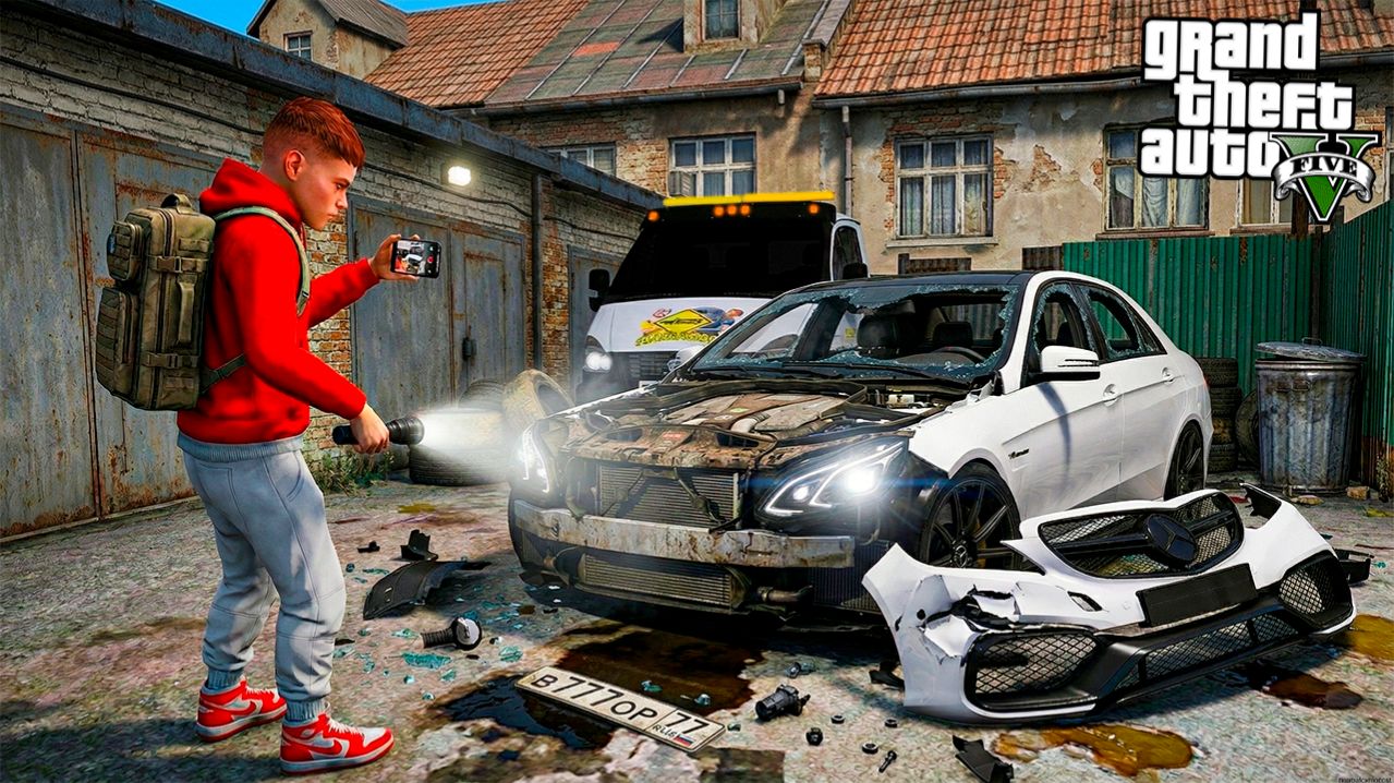 СЕРЕГА НАШЕЛ УГНАННЫЙ MERCEDES ВИТИ ОПЕРА! Е63S W212 ЗАБЫТАЯ В ГАРАЖАХ! УГОН! ШКОЛЬНЫЕ БУДНИ ГТА 5