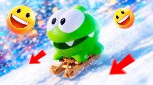 Авария на снежной горке! Что случилось с Ам Нямом и почему болит горло? 🛷❄️