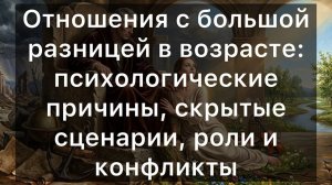 Отношения с большой разницей в возрасте: психологические причины, скрытые сценарии, роли и конфликты