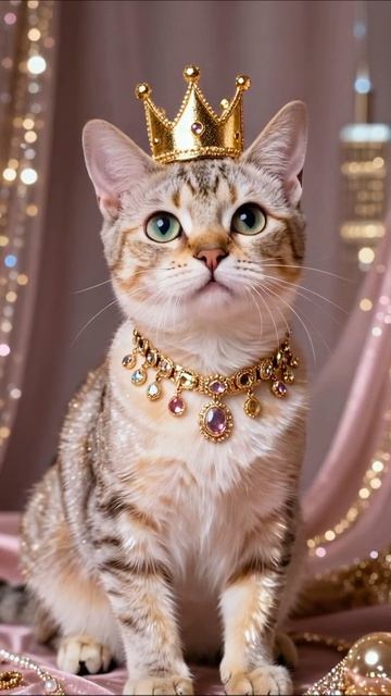 Королевский кот: удивительный питомец в украшениях! #кот #домашниеживотные #роскошь