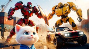 Маккуин и котенок гонщик против робота💥 Мультики для детей. Яркие Мультики. Детские мультики
