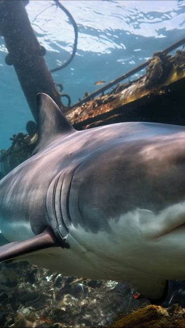 Подводные приключения: встреча с акулой #акула #море #подводныймир