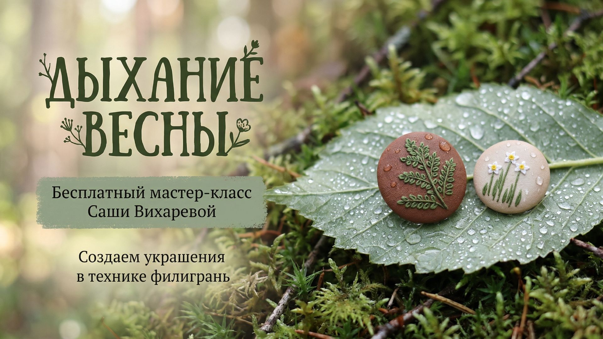 Приглашение Бесплатный МК Брошь Дыхание весны