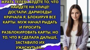 Жрать теперь будете то, что найдете на улице! Достали, дармоеды!