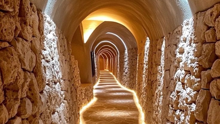 Строительство удивительного подземного аквапарка с горками и виллу под землей.